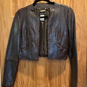 ABS Collection Cropped Soft Leather Jacket